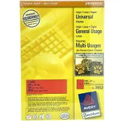 Avery Gekleurde universele etiketten formaat 105 x 37 mm (b x h) 1.600 stuks rood