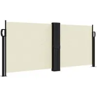 vidaXL Windscherm uittrekbaar 100x600 cm crème