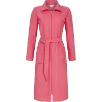 Ringella Flamingoroze badstof dames badjas ritssluiting | Maat 48
