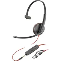 HP Poly Blackwire C3215 – Over-ear headset – Mono – Zwart