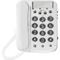 Geemarc Telecom DALLAS 10 Vaste telefoon met grote toetsen - 15dB, Telefoon, Wit
