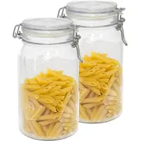 Bormioli Rocco Weckpot/inmaakpot - 2x - glas - 1,5 liter - met beugelsluiting - luchtdicht