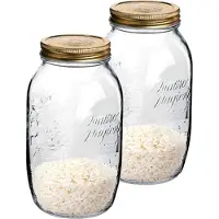 Bormioli Rocco Weckpot/inmaakpot - 2x - 1,5 Liter - glas - met draaideksel - 21 x 10 cm
