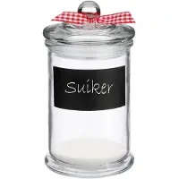 Secret De Gourmet Kruidenpotjes/voorraadpotjes met krijtvlak - 3x stuks - 350 ml - glas - Voorraadpot