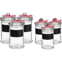 Secret De Gourmet Kruiden voorraad potjes met krijtvlak - 6x stuks - 120ml/350ml - Voorraadpot