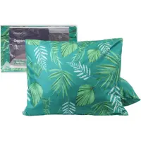 HappyBed Green leaves 60x70 - kussensloop set 2 stuks - 100% microvezel - Met rits sluiting