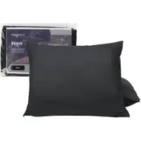HappyBed Zwart 60x70 - kussensloop set 2 stuks - 100% microvezel - Met rits sluiting
