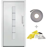 vidaXL Voordeur 110x210 cm aluminium en PVC wit