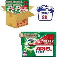 Ariel Wasmiddel Pods +Ultra Vlekverwijderaar - 4 x 20 Wasbeurten Voordeelverpakking
