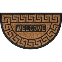 vidaXL Deurmat halfrond 45x75 cm rubber en kokosvezel