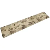 vidaXL Keukenmat wasbaar koffieprint 60x300 cm fluweel bruin