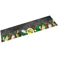 vidaXL Keukenmat wasbaar kruidenprint 60x300 cm fluweel