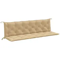 vidaXL Tuinbankkussens 2 st 200x50x7 cm stof gemêleerd beige