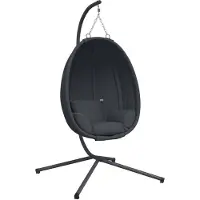 vidaXL Hangende Egg Chair met standaard antraciet stof en staal