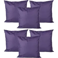Anna's Collection Buiten of tuin sier kussens - 6x - paars - 45 x 45 cm - binnen/buiten - zitkussens tuinbank