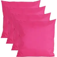 Anna's Collection Buiten of tuin sier kussens - 4x - fuchsia roze - 45 x 45 cm - binnen/buiten - zitkussens tuinbank