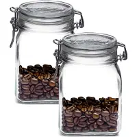 Bormioli Rocco Weckpot/inmaakpot - 2x - 1L - glas - met beugelsluiting - luchtdicht