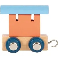 Small Foot - Houten Lettertrein Polar - Wagon Zalmroze Blauw