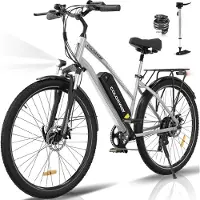 Colorway Elektrische Fiets BK27 - Trendy 28 Inch City Commuter EBike met Afneembare 36V 15Ah Lithium Batterij - Mountain E-Bike met 250W Motor - 7 Versnellingen - IP54 Waterdicht