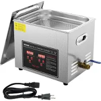 Vevor ultrasone reiniger, 300W, 10L, met digitaal display, 0-30 min, voor sieraden, brillen en horloges