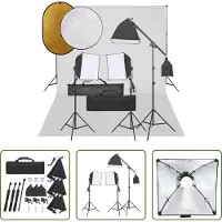 The Living Store Fotostudioset met verlichtingsset- achtergrond en reflector - Fotostudio Set