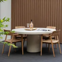 Giga Meubel Tuintafel Eden Rond Beige Ø120cm