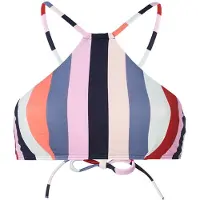 O'Neill Cali Mix Crop Bikini Top - Dunne verstelbare schouderbandjes - Panterprint - Rood AOP met blauw