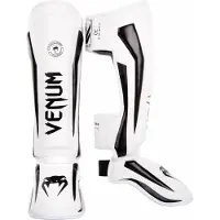 Venum Elite Kickboks Scheenbeschermer Wit Zwart - XL