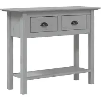 vidaXL Wandtafel BODO 91x35x74 cm massief grenenhout grijs