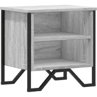 vidaXL Nachtkastje 40x30x40 cm bewerkt hout grijs sonoma eikenkleurig