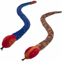 Nature Planet Pluche dieren knuffels 2x slangen van 150 cm - Knuffeldier