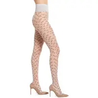 Oroblu 20 den blossom crystal colors fantasie panty maat S wit