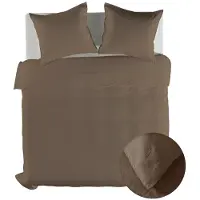 Yellow Suites Dekbedovertrek Linnen - Plaza Taupe 260 x 200/220 cm