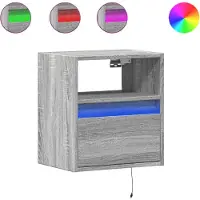 vidaXL Tv-wandmeubels met LED 2 st 41x31x45 cm grijs sonoma eikenkleur