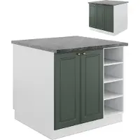 Vicco Fame-Line Keukeneiland – 90 cm zonder werkblad Groen-Goud Landhuis/Wit