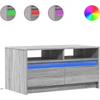 vidaXL Salontafel met LED-verlichting bewerkt hout grijs sonoma eiken