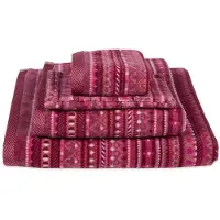 Pip studio Douchelaken Geometric Print Dark Pink (Set van 3)