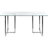 Beliani ENVIA - Eettafel - Zilver - Veiligheidsglas