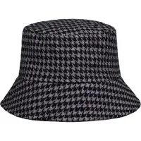 Yehwang Bucket Hat geruit - Bucket Hat Dames - bucket hat - bucket hoed - Emmer muts - Emmerhoed - geruit grijs - Ruitjesprint - Hoed - Vissershoedje - Polyester - 59 cm -