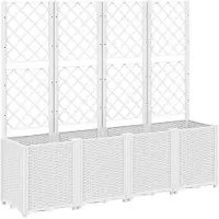 vidaXL Plantenbak met latwerk 160x40x140 cm polypropeen wit