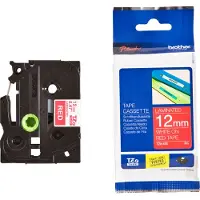 Brother Tape TZe-435 Wit op rood (12 mm)