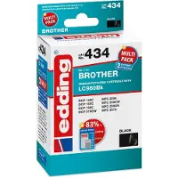 Edding Inktcartridge vervangt Brother LC-980BK Compatibel 2-pack Zwart EDD-434 18-434