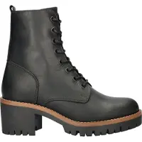 Nelson gevoerde leren veterboots zwart female | Maat: 40