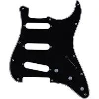Fender 991359000 pickguard Strat, SSS, 11 screw holes, 3-ply, black