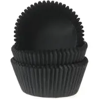 House of Marie Mini Cupcake Vormpjes - Zwart - pk/60 - Baking Cups voor Muffins en Cupcakes
