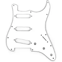 Fender 991374000 pickguard Strat, SSS, 11 screw holes, 3-ply, parchment