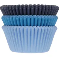 House of Marie Cupcake Vormpjes - Assorti Blauw - pk/75 - Baking Cups voor Muffins en Cupcakes