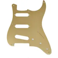 Fender 992143000 pickguard ‘57 Vintage Strat, SSS, 8 screw holes, 1-ply, gold anodized