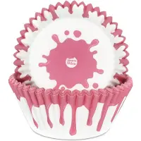 House of Marie Cupcake Vormpjes - Drip Pink - pk/50 - Baking Cups voor Muffins en Cupcakes