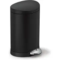 Simplehuman Prullenbak Half Rond Zwart 6L